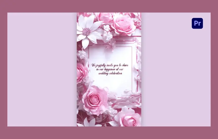 Romantic 3D Floral Wedding Invitation Instagram Story